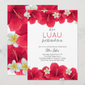 Tropisch Hawaiian Luau-Vrijgezellenfeest, rood Kaart (Voorkant / Achterkant)