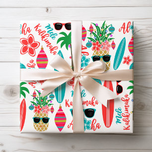Tropisch Hawaiian Mele Kalikimaka Kerstmis Cadeaupapier
