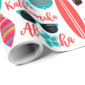 Tropisch Hawaiian Mele Kalikimaka Kerstmis Cadeaupapier (Rol Hoek)