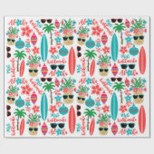 Tropisch Hawaiian Mele Kalikimaka Kerstmis Cadeaupapier (Vlak)