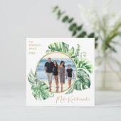 Tropisch Hawaiian Mele Kalikimaka Kerstmis Feestdagenkaart (Staand voorkant)