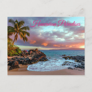Tropisch Hawaiian Palm Tree Sandy Beach Paradise Briefkaart
