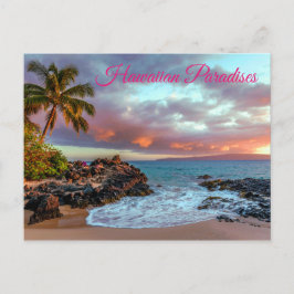 Tropisch Hawaiian Palm Tree Sandy Beach Paradise Briefkaart