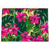 Tropisch Hawaiian Style Floral Patroon Groot Cadeauzakje (Voorkant)
