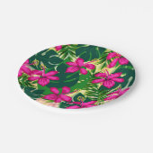 Tropisch Hawaiian Style Floral Patroon Papieren Bordje (Gekanteld)