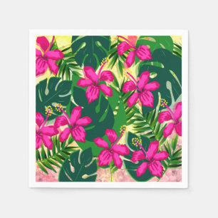 Tropisch Hawaiian Style Floral Patroon Servet