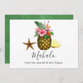 Tropisch Hawaiian Summer Weddenschap Bedankkaart (Voorkant / Achterkant)