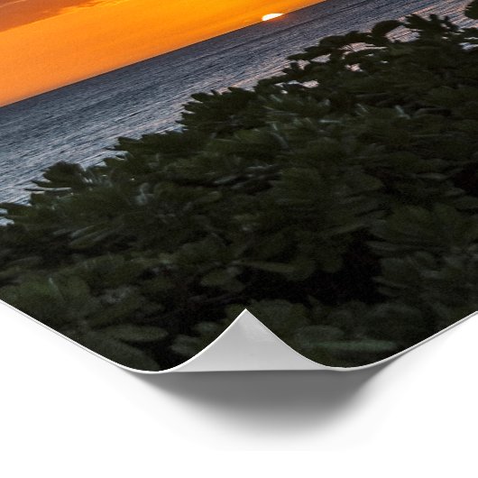Tropisch Hawaiian sunset poster (Hoek)