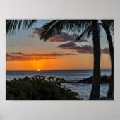 Tropisch Hawaiian sunset poster (Voorkant)