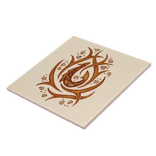 Tropisch Hawaiian Tribal Fish Hook Ceramic Tile Tegeltje (Zijkant)