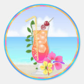 Tropisch Hawiian Luau Cupcake Stickers (Voorkant)