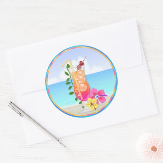 Tropisch Hawiian Luau Cupcake Stickers (Envelop)