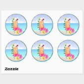 Tropisch Hawiian Luau Cupcake Stickers (Vel)