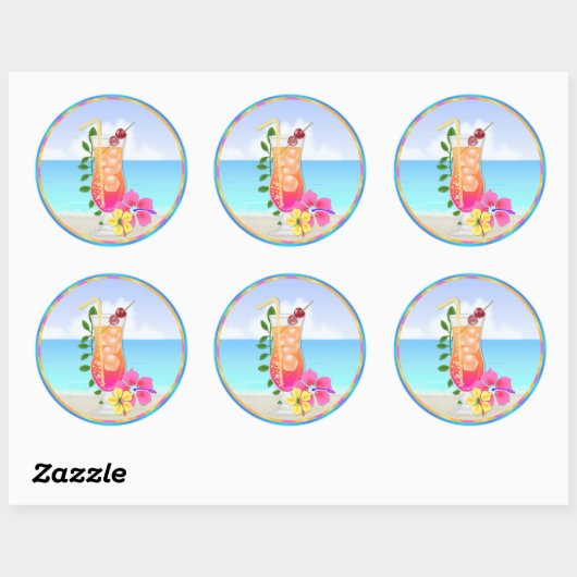 Tropisch Hawiian Luau Cupcake Stickers (Vel)