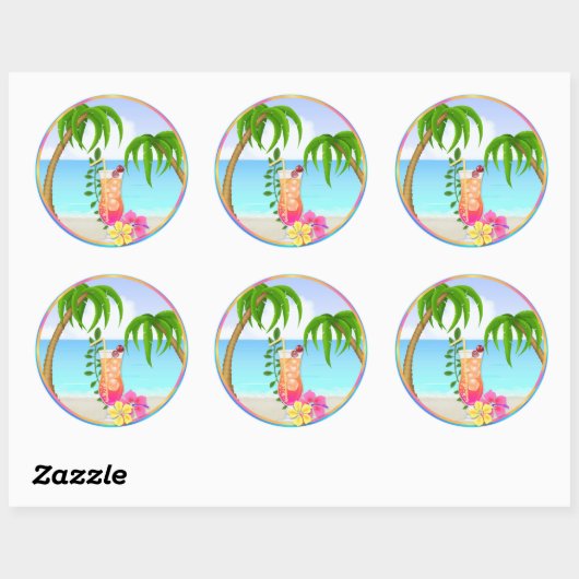 Tropisch Hawiian Luau Cupcake Stickers (Vel)