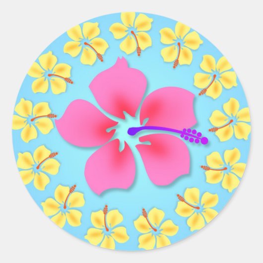 Tropisch Hawiian Luau Cupcake Stickers (Voorkant)
