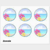 Tropisch Hawiian Luau Cupcake Toppers Stickers (Vel)
