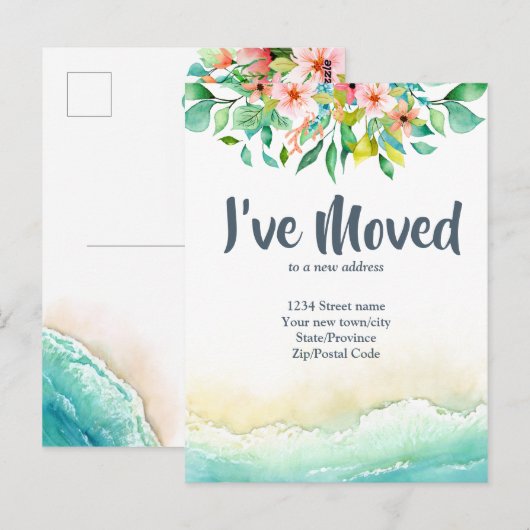 Tropisch heb ik Verandering van Adres bewogen Briefkaart (Voorkant / Achterkant)