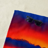 Tropisch heldere oceaanzonsonderstel strandlaken (In situ)