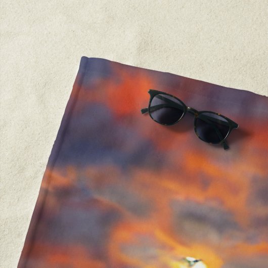 Tropisch heldere Ocean Sunset Beach Strandlaken (In situ)