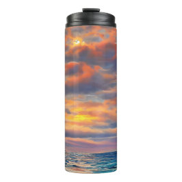 Tropisch heldere Ocean Sunset Beach Thermosbeker