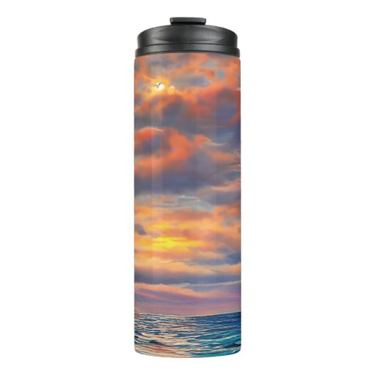 Tropisch heldere Ocean Sunset Beach Thermosbeker (Voorkant)