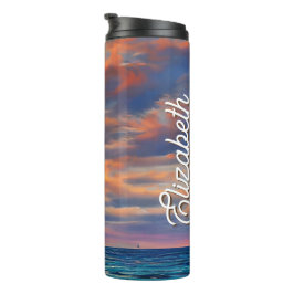 Tropisch heldere Ocean Sunset Beach Thermosbeker
