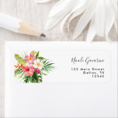 Tropisch Hibiscus-adreslabel Etiket (Insitu)