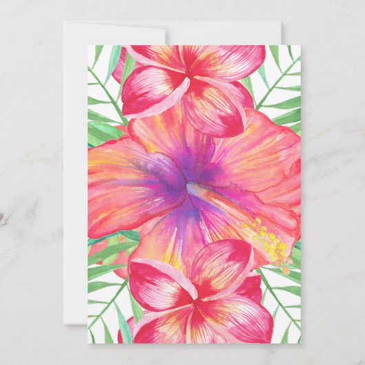 Tropisch Hibiscus Beach bruiloft Table Number Kaart (Achterkant)