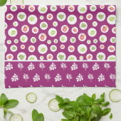 Tropisch Hibiscus blad illustratiepatroon Theedoek (Gevouwen)