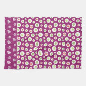 Tropisch Hibiscus blad illustratiepatroon Theedoek (Horizontaal)