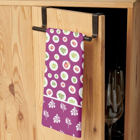 Tropisch Hibiscus blad illustratiepatroon Theedoek (Derde Gevouwen)