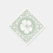 Tropisch Hibiscus Bleek Groen Servet (Hoek)