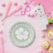 Tropisch Hibiscus Bleek Groenboek Bord (Feest)