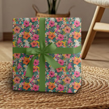 Tropisch Hibiscus Bloemen Inpakpapier