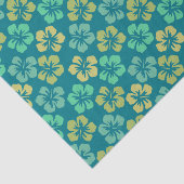 Tropisch Hibiscus Bloemmotief Aangepaste Tekst Tissuepapier (Detail)