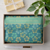Tropisch Hibiscus Bloemmotief Aangepaste Tekst Tissuepapier (Geschenk)