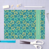 Tropisch Hibiscus Bloemmotief Aangepaste Tekst Tissuepapier (Craft)