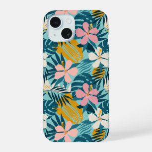 Tropisch Hibiscus Bloempatroon iPhone 15 Case
