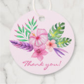 Tropisch Hibiscus boeket - Dank u Bedankjes Labels (Achterkant)