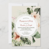 Tropisch hibiscus boho pastel Verloving Kaart (Voorkant)