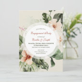 Tropisch hibiscus boho pastel Verloving Kaart (Staand voorkant)