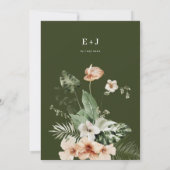 Tropisch hibiscus boho pastel Verloving Kaart (Achterkant)