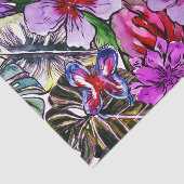 Tropisch HIbiscus Exotic Oerwoud Flowers Tissuepapier (Detail)