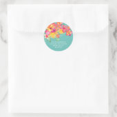 Tropisch Hibiscus Floral Adres Label Sticker (Tas)
