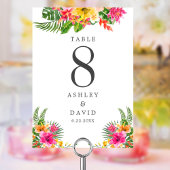 Tropisch Hibiscus Floral Beach Weddenschap Kaart