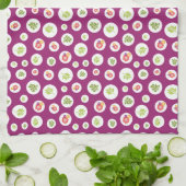 Tropisch Hibiscus Floral Green Leaf Cirkel Patroon Theedoek (Gevouwen)