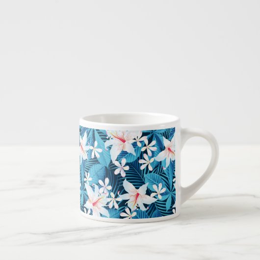 Tropisch Hibiscus Floral Pattern 2 Espresso Kop (Rechts)
