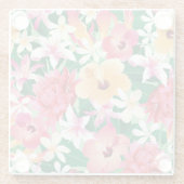 Tropisch Hibiscus Floral Pattern 2 Glazen Onderzetter (Achterkant)