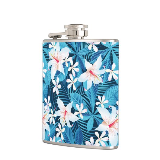 Tropisch Hibiscus Floral Pattern 2 Heupfles (Links)